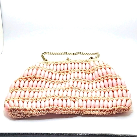 Handmade Pink Beaded Handbag - Picture 1 of 12